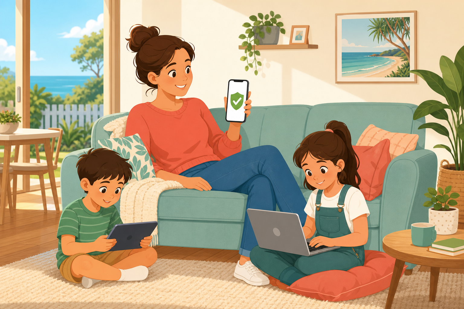 Australian Sovereign parental controls — parent protecting kids at home with Scree